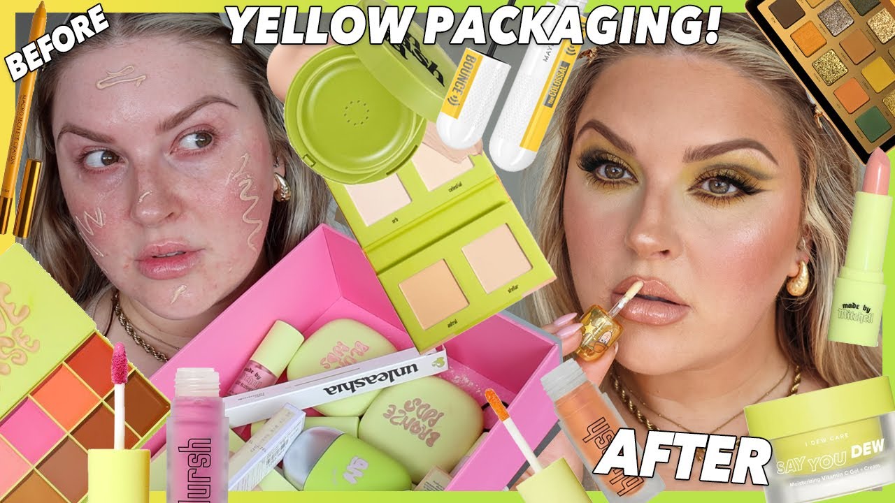 full face of YELLOW products challenge 🐥 GRWM