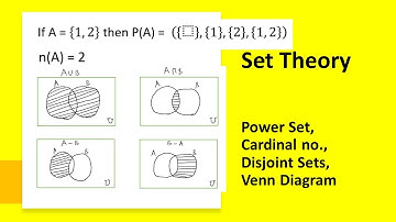 3 Set Theory - Power Set, Cardinal number of a set, Disjoint Sets, Venn Diagram