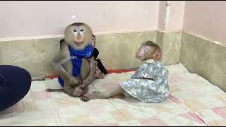 Sister Jula call brother Sovan hug to play with cus seeing he sit sad face .