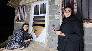 Narges And Zohreh Working The Night Shift In Front Of The Beautiful, Eye-Catching House Entrance.
