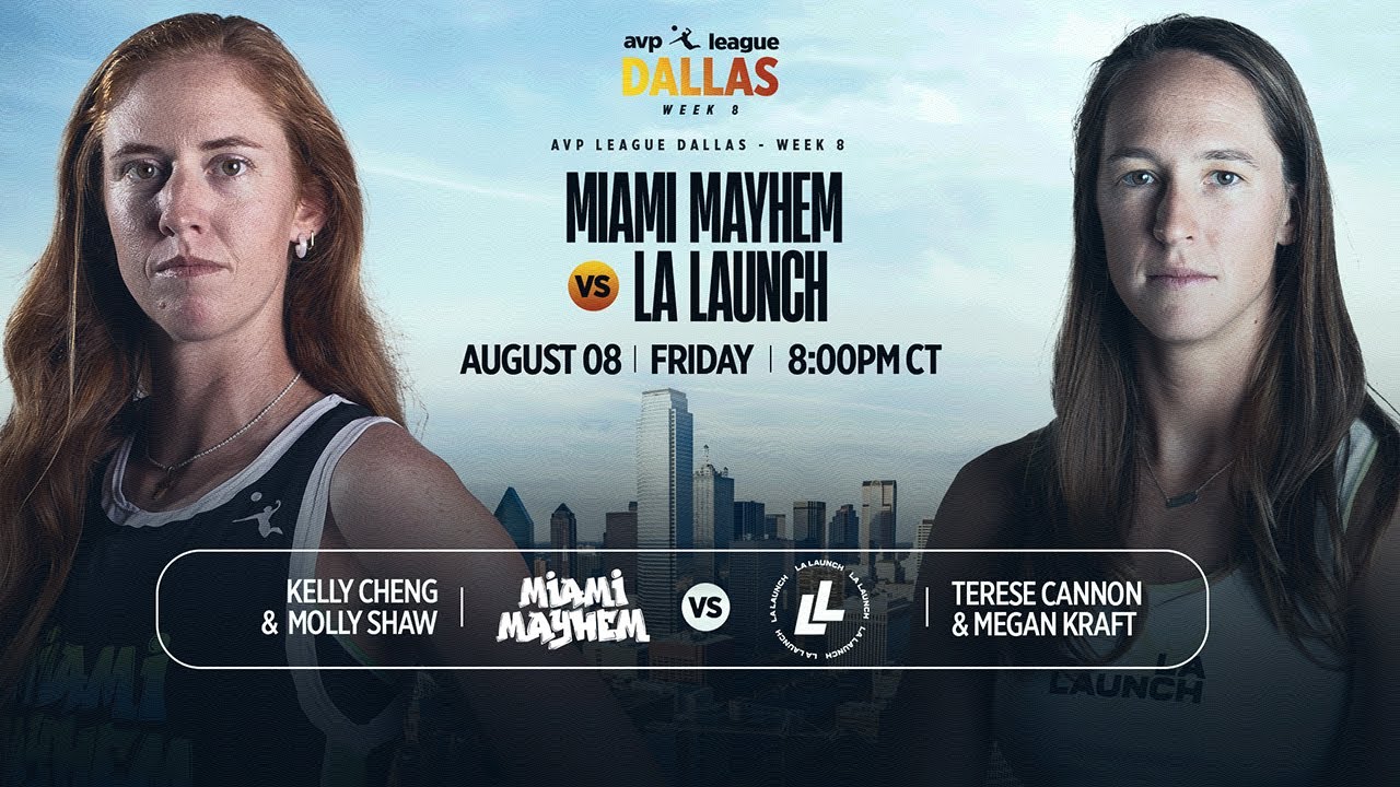 AVP LEAGUE WEEK 8 - Dallas, TX | Women – Miami Mayhem v LA Launch - YouTube