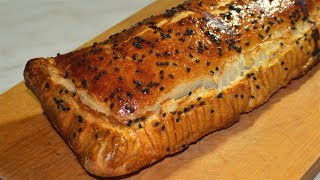 Слоёный пирог с фаршем (самый простой способ) Слоёный пирог с фаршем (самый простой способ)