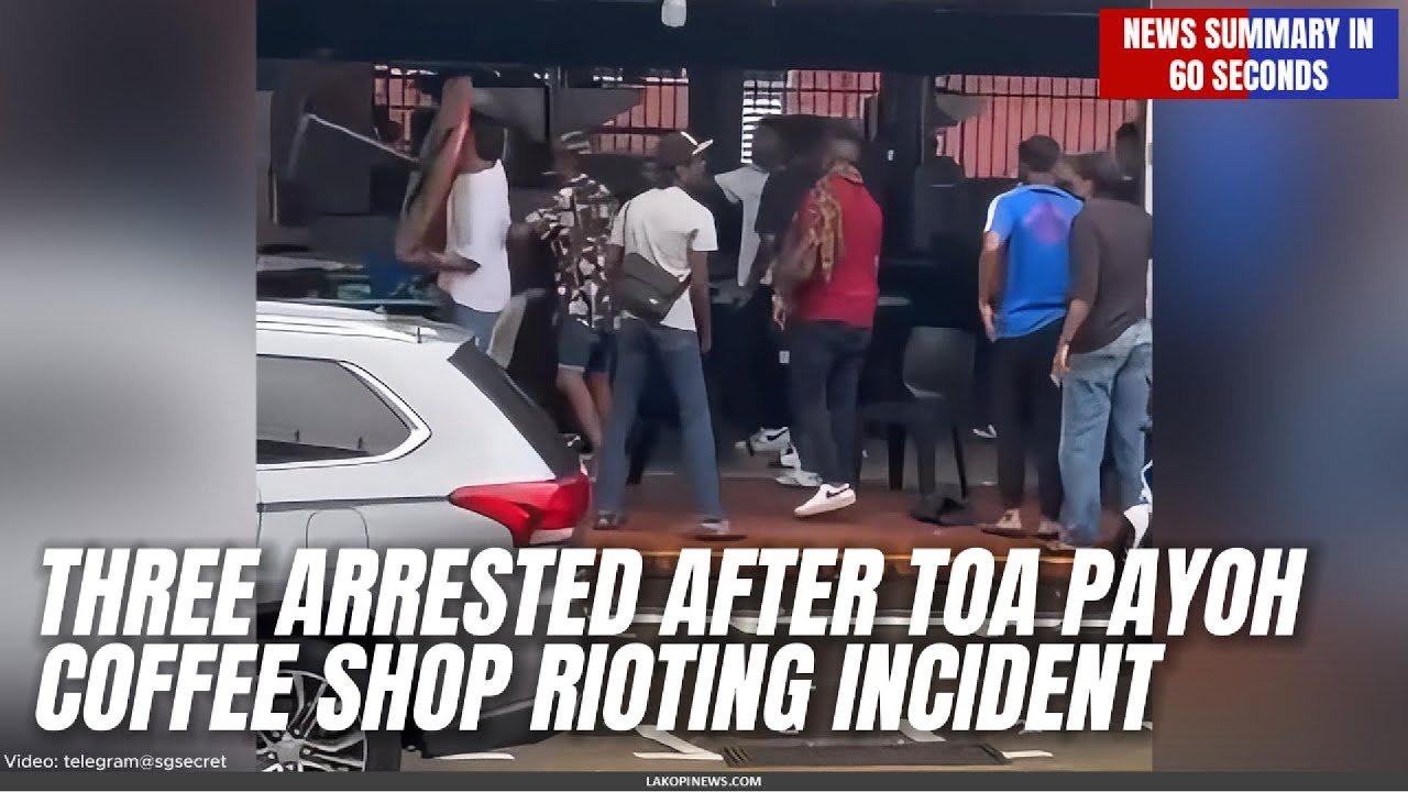 Three Arrested After Toa Payoh Coffee Shop Rioting Incident - YouTube