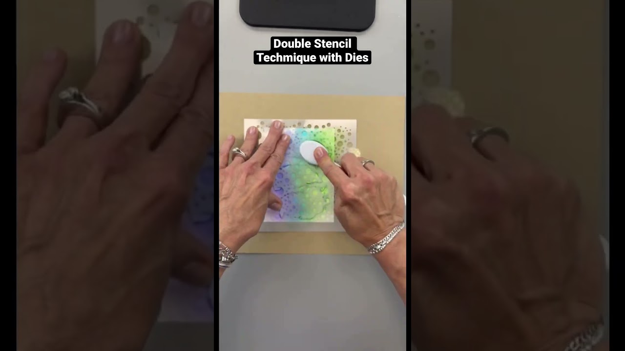 Double Stencil Technique with Dies - Sunday night share! Sweet dreams friends! 💜