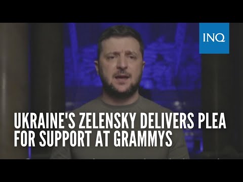 Ukrainian President Zelensky delivers plea for support at Grammys