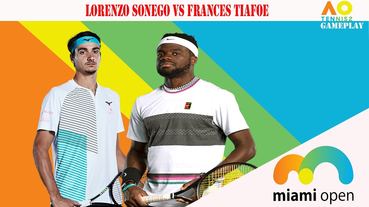 Lorenzo Sonego vs Frances Tiafoe 🏆 ⚽ Miami Open (27/03/2023) 🎮 gameplay on AO tennis 2