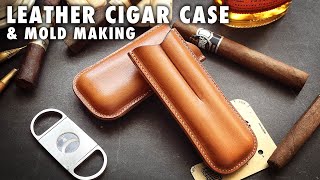 Making A LEATHER CIGAR CASE from scratch ! | Wet molding tutorial
