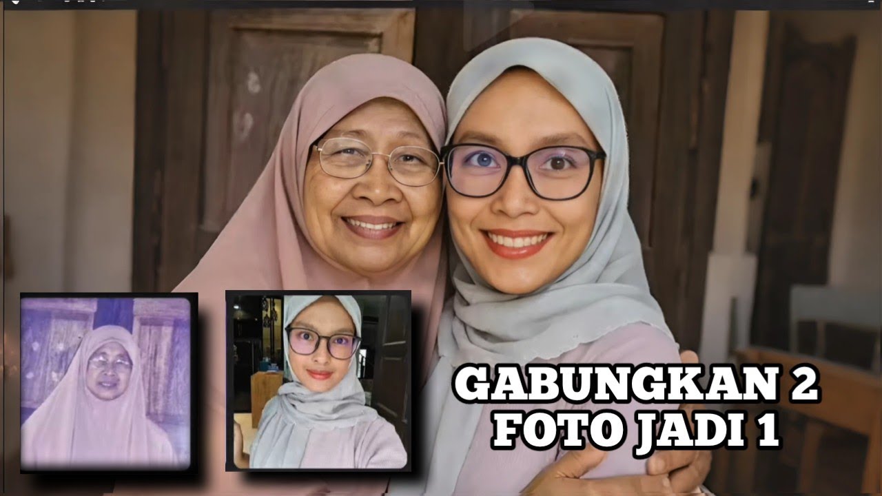 Tutorial cara gabungkan 2 foto jadi 1 viral tiktok youtube