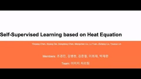 Self-Supervised Learning based on Heat Equation