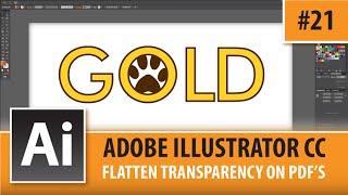 Adobe Illustrator Creative Cloud - Flatten Transparency On PDF&#39;s - Episode #21