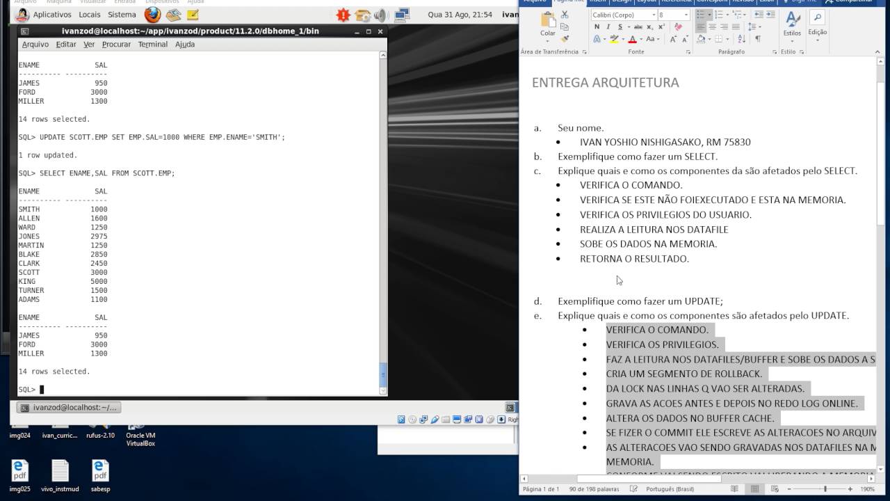 SELECT UPDATE DELETE INSERT ORACLE 11G - YouTube