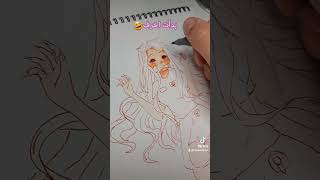 لا تتنمرو على صوتي 😭 كيف الون بشرة نيزوكو بالماركرز #shorts #nounoudraw