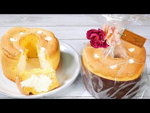 初めての紙型で生シフォンケーキの作り方 ラッピング 初心者必見 ダイソー 100均 シフォンケーキ紙型でプロの味 How To Make A Chiffon Cake Youtube