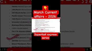 ⚡March month Current affairs 2026 #shorts #currentaffairs2026 #marchcurrentaffairs2026