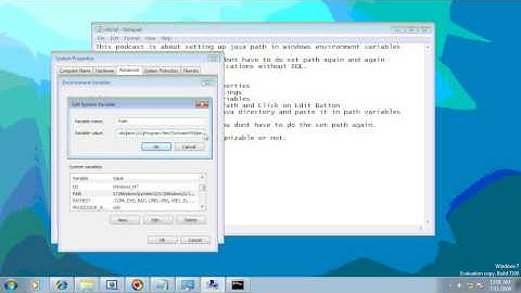 how to do java set path in environment variables of windows
