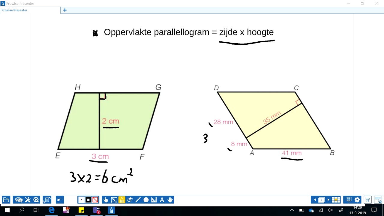 2.1 Oppervlakte Parallellogram | Meneer Croesen