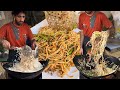 Restaurant Style Chicken Fried Rice Recipe! Street Food Spicy Dry Chili Garlic Hakka Noodles Making