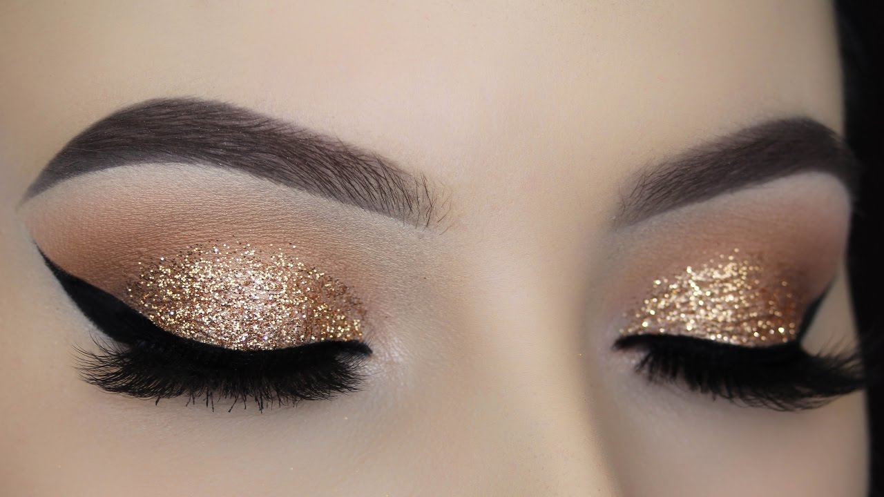 Gold Glitter Cat Eye Tutorial YouTube