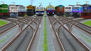 X Trains Crossing By  🥏Curves Branched Tracks | Indian railways train Coupling wdg4 diesel engine screenshot 3