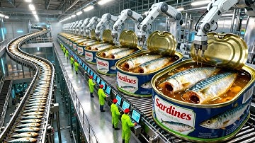 Inside the Sardine Mega-Factory: From the sea to your table (Full Process)