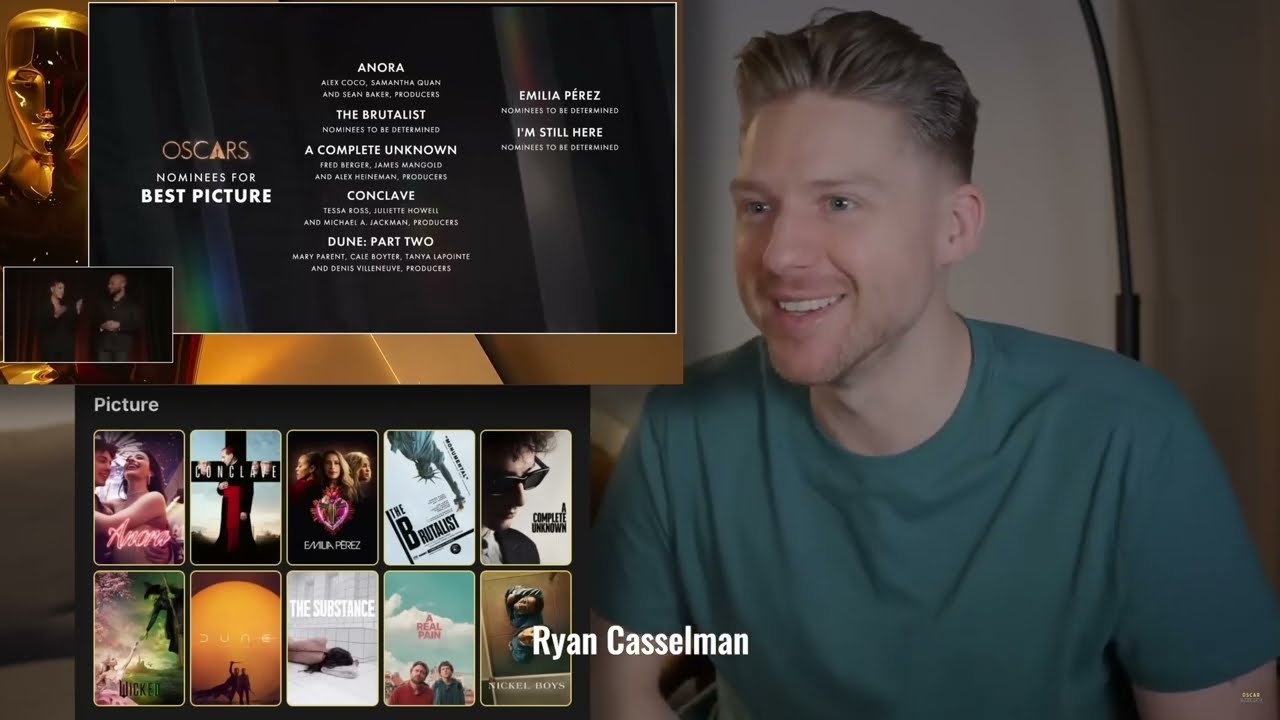 2025 Oscars Nominations reactions. Best Picutre I'M STILL HERE.