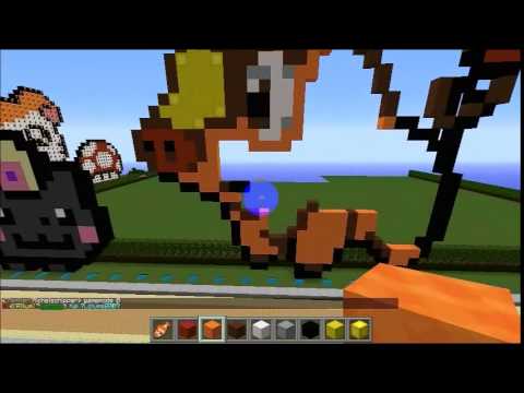 Minecraft Pixel Art Gruikui (Pokémon) - YouTube
