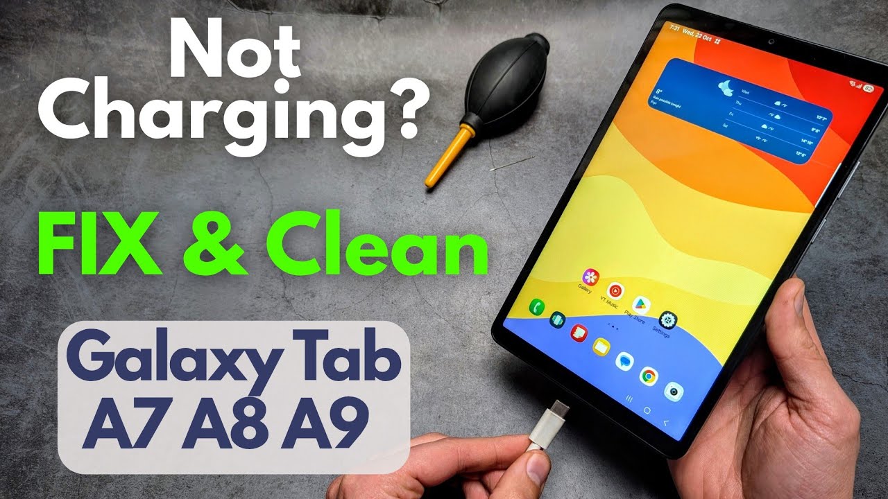 ИСПРАВЛЕНИЕ Galaxy Tab A9, A8, A7 — Не заряжается должным образом. Как починить и очистить порт з...