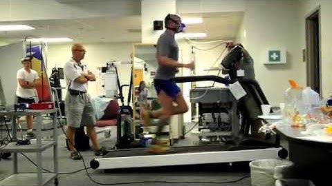 Final stage of VO2max test with Quark CPET metabolic cart and treadmill