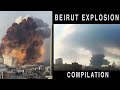 Beirut ammonium nitrate explosion  fire and rescue compilation