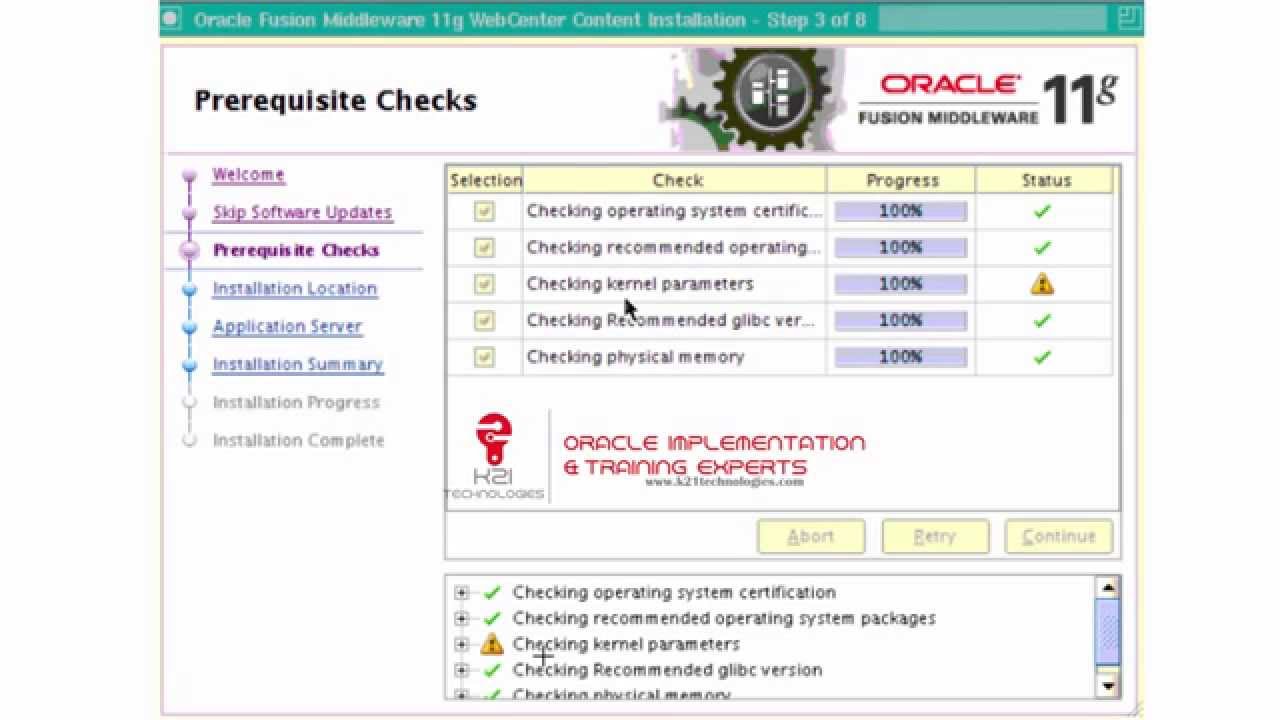 parámetro del kernel para Oracle 11g con Linux