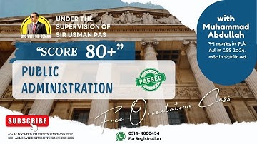 Public Administration with Sir Abdullah | Under Supervision of Sir Usman PAS