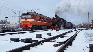 Паровозы Л-3958 и ЛВ-0522