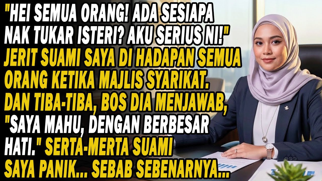Siapa Nak Tukar Isteri?"Jerit Si Suami Di Majlis Syarikat💔Tapi Dia Terus Panik Bila Bos Besar Jawab
