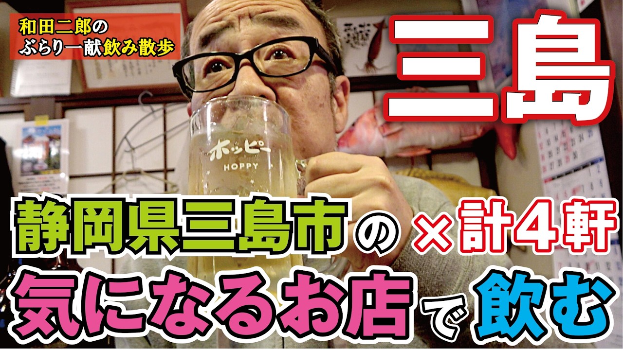 静岡県三島市の気になるお店で飲む×計4軒【和田チャンネル飲み散歩】