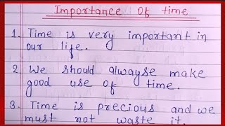 10 Lines on Importance of Time || Importance of Time in English || value of time||