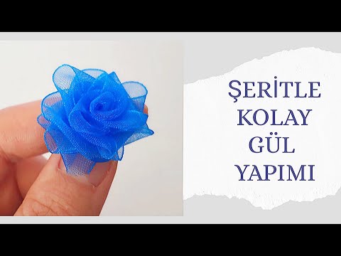 Organze şeritten en kolay gül yapımı