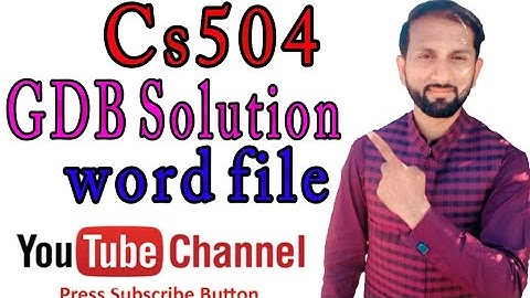 Cs504 GDB Solution Comprehensive