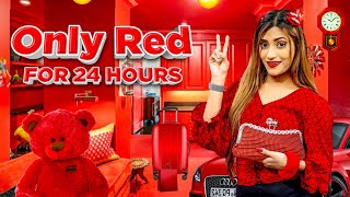 Using Only *RED* Things for 24 Hours Challenge! | *magic world* | SAMREEN ALI