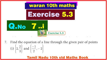 TN 10th std Maths Exercise 5.3 Q.No 7 - (i) in Chapter 5 Coordinate Geometry - year 2019 - 20