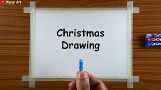 Christmas Drawing | Happy Christmas Eve Drawing | Christmas Drawing Oil Pastel screenshot 5