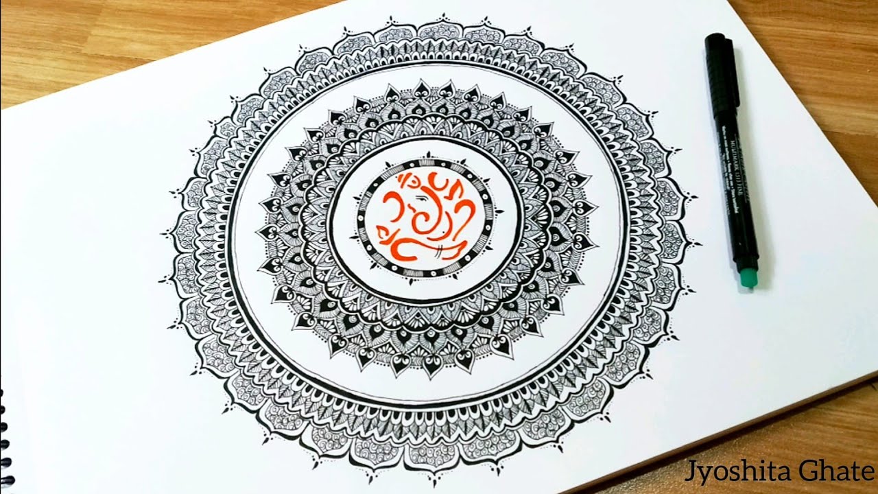 How To Draw Big Mandala Design Step By Step, Ganesh Mandala Art, Big Mandala  Design, Jyoshita Ghate