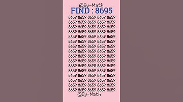 Strong visual acuity? Spot 8695 in 5 seconds #iq #shorts #trending #youtubeshorts