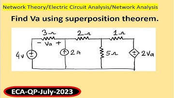 Find Va using superposition theorem.