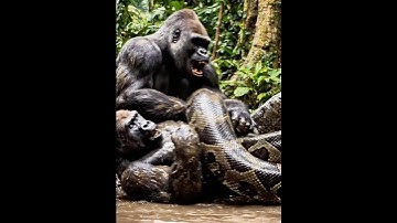 Mother Gorilla save the baby #shorts #shortvideo #viral #viralvideo #trending #gorilla #python
