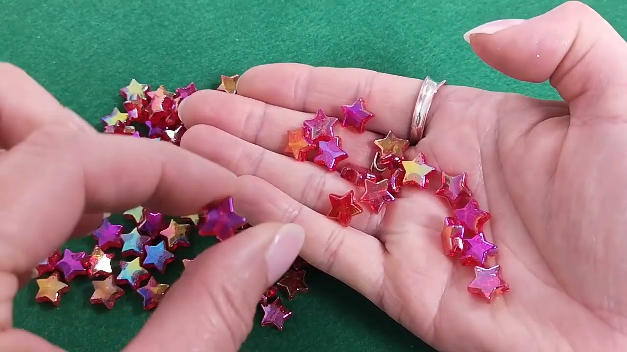 Red AB Acrylic Star Beads 11mm Pack Of 100+ Y17960