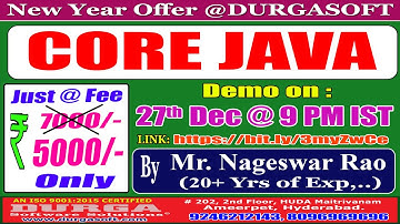 CORE JAVA Online Training @ DURGASOFT