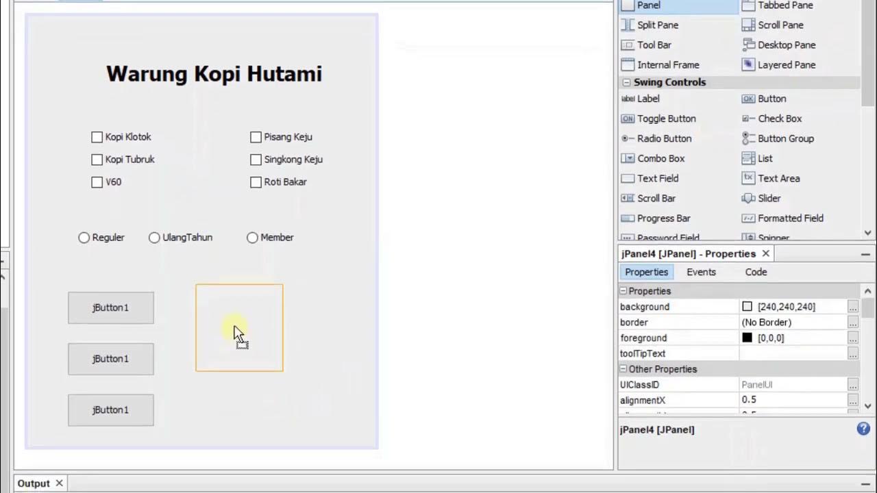 Aplikasi sederhana dengan check box dan radio button (java swing) YouTube