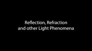 Reflection Refraction and other optical phenomena (updated 3/17/22)