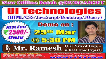 UI Technologies Offline Training @ DURGASOFT