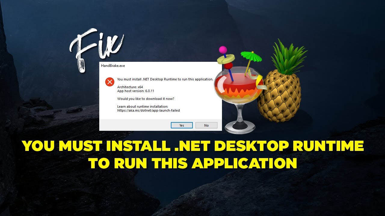 Net desktop runtime to run this application